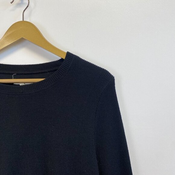 Madewell Black Ribbed Front Knot Top - Picture 5 of 10